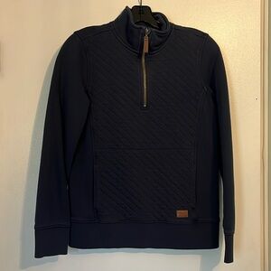 L.L. Bean Navy Quilted Half-Zip Pullover Sweatshirt